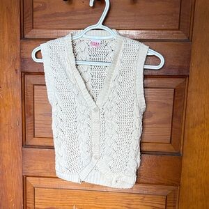 Vintage Cream Cable Knit Vest